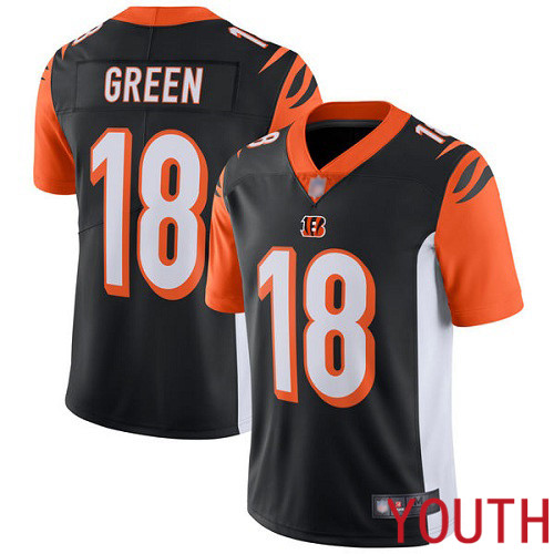 Cincinnati Bengals Limited Black Youth A J  Green Home Jersey NFL Footballl #18 Vapor Untouchable